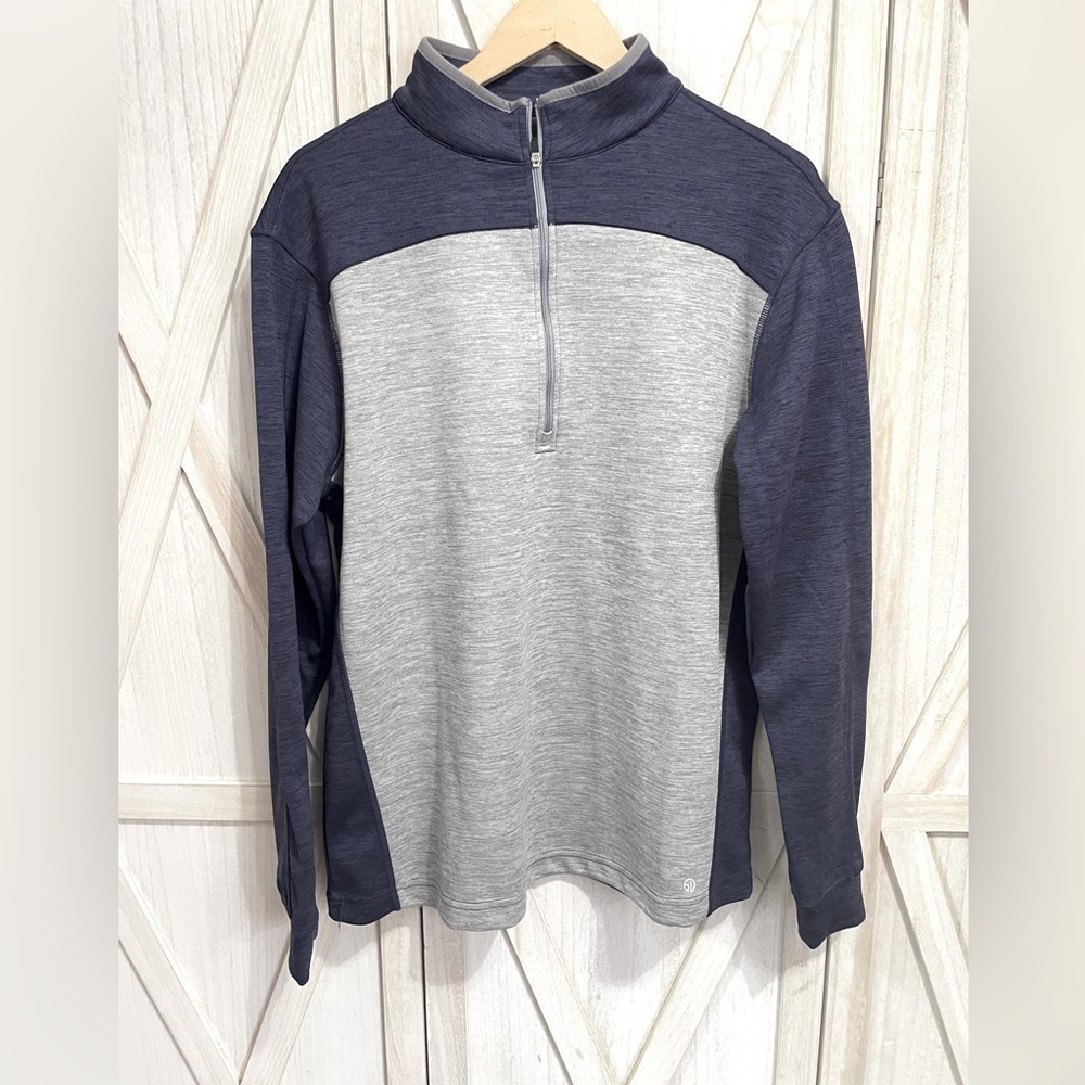 Straight Down Navy Grey Quarter Zip Jacket Blazer size M